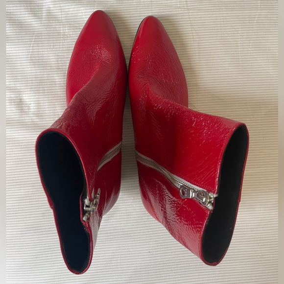 NEW Modern Vice Red Patent Leather Santa Monica Boots - Picture 2 of 4